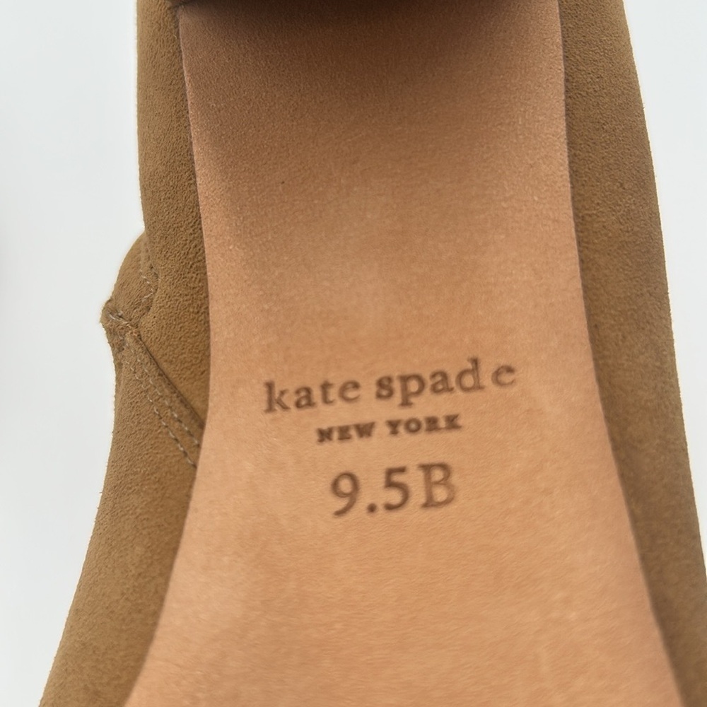 Kate Spade New York Knott Mid Boot Tan Suede Ankle Boots Women’s US 9.5B NWB - Picture 10 of 12